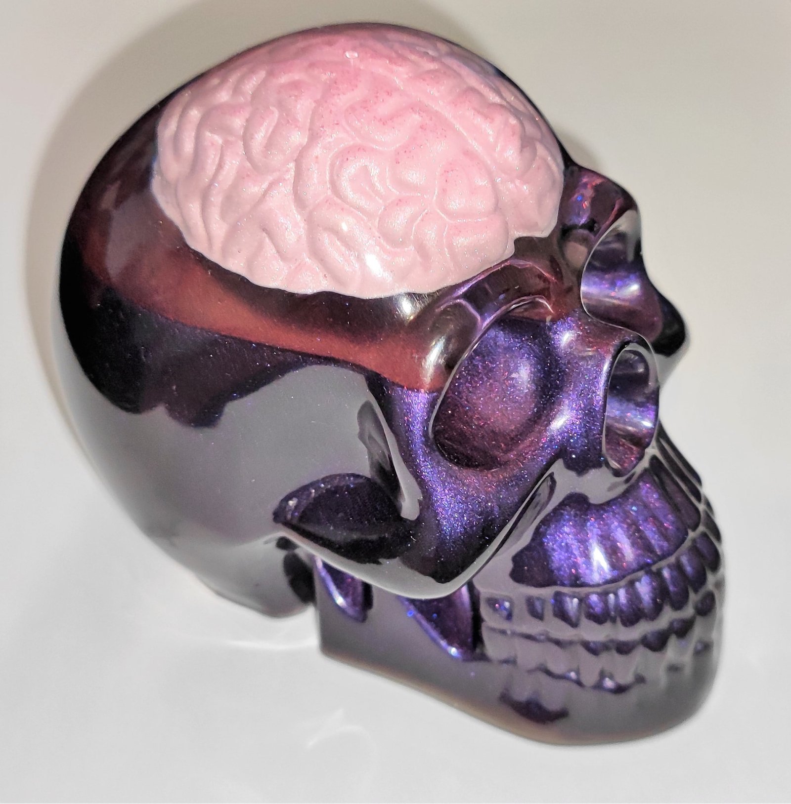 Crâne skull résine epoxy couleur violet