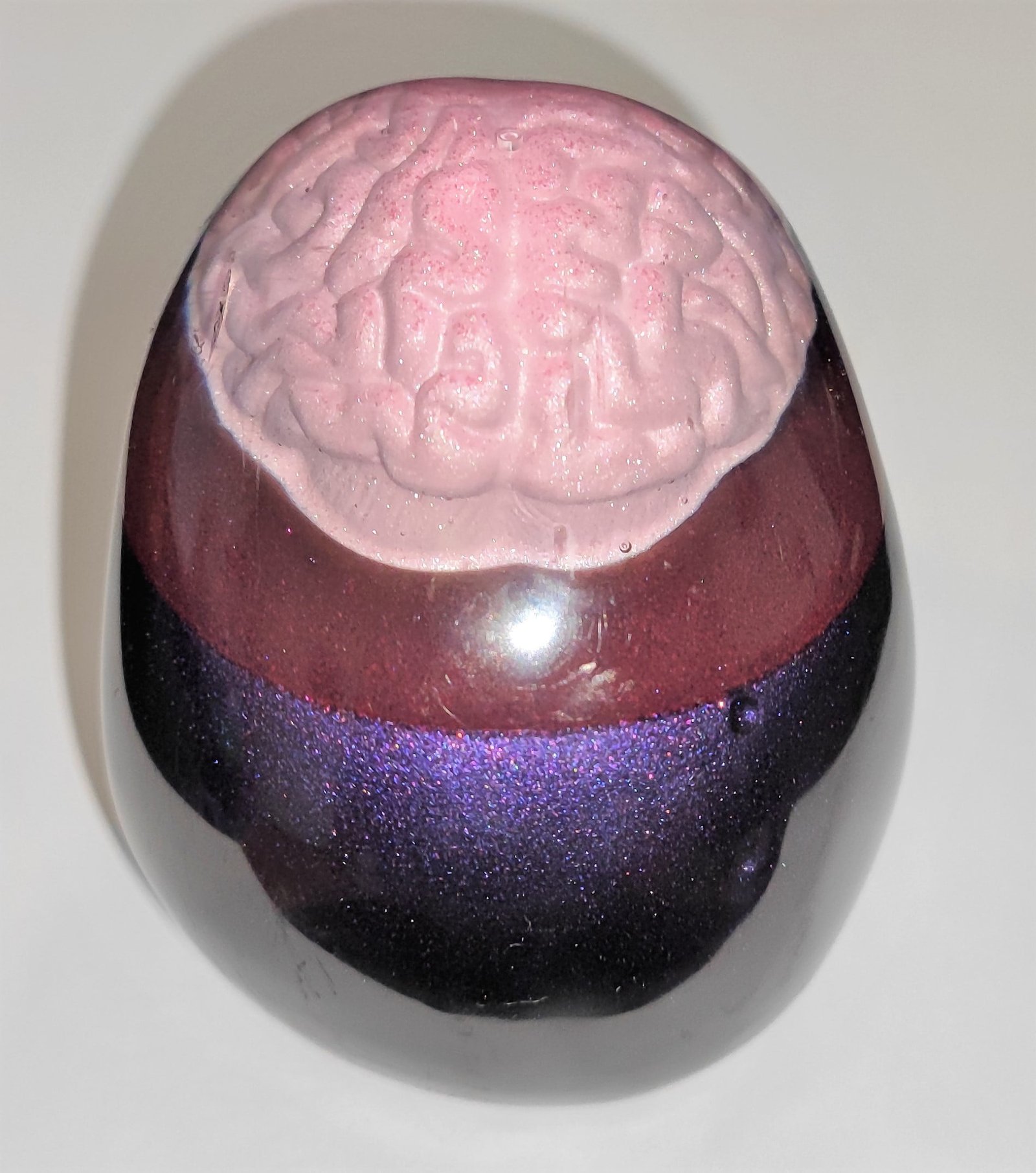 Décoration crâne skull violet résine epoxy