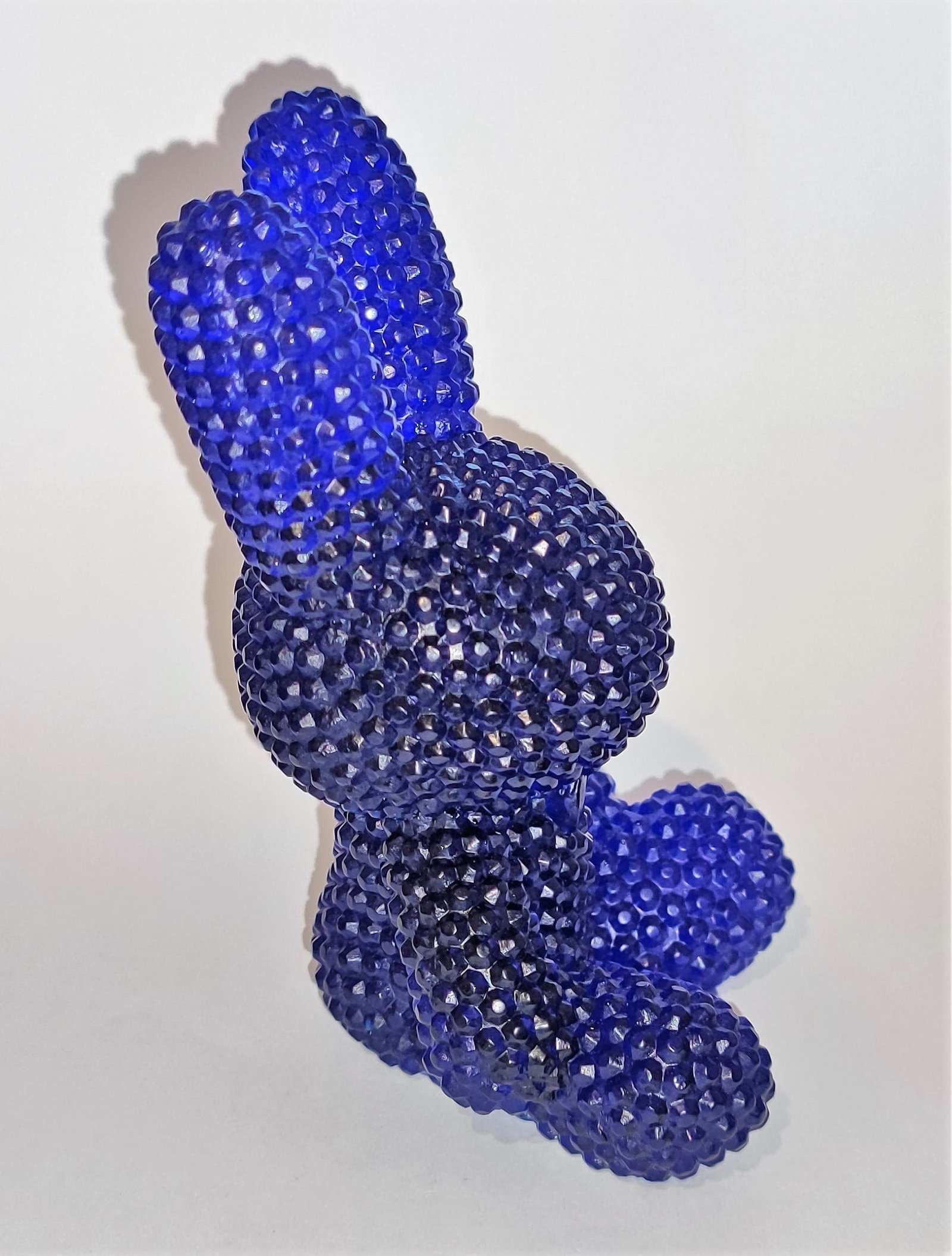 Décoration figurine lapin bleu résine époxy