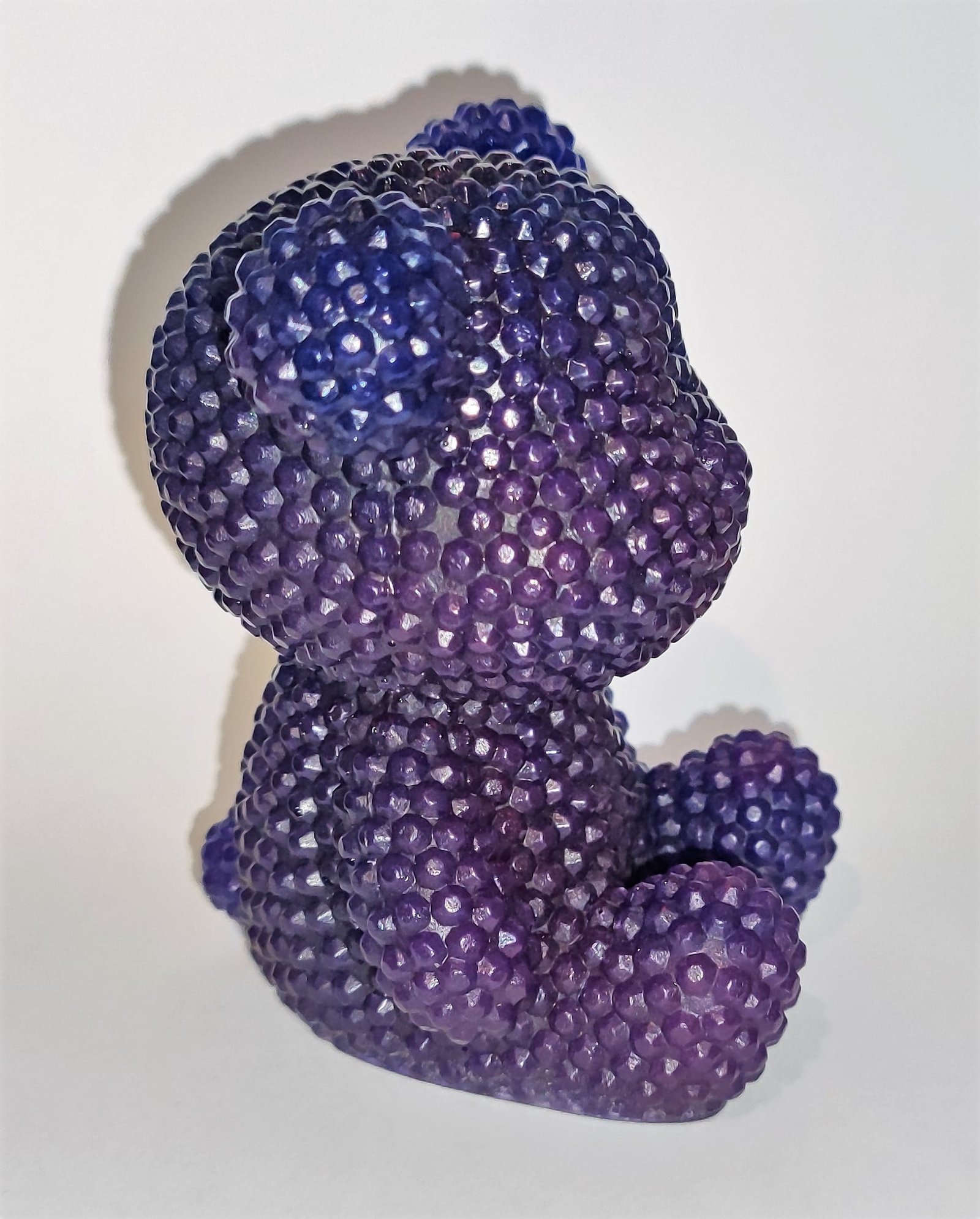 Décoration figurine ourson violet résine époxy