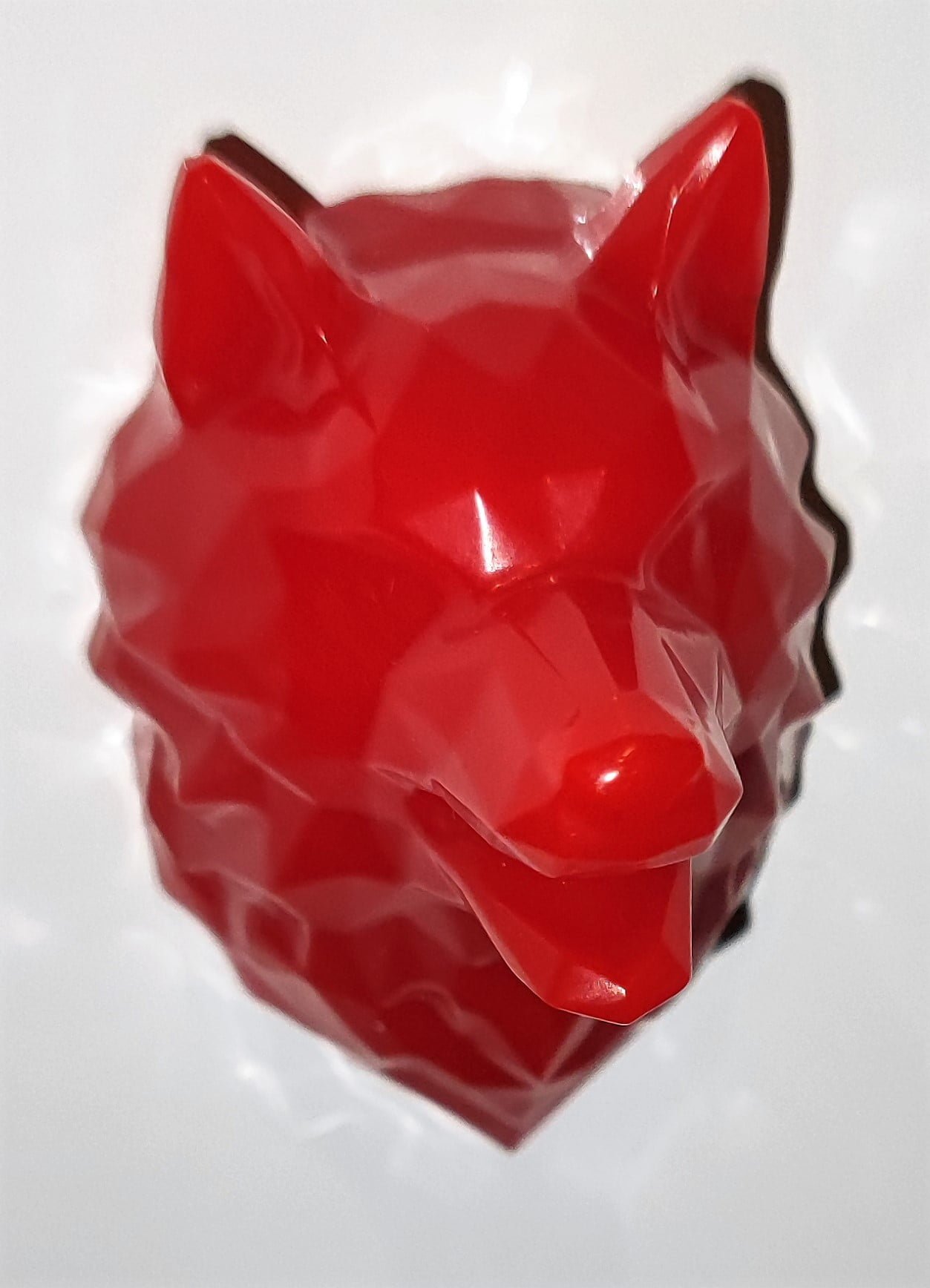 Magnet tête de loup rouge résine époxy