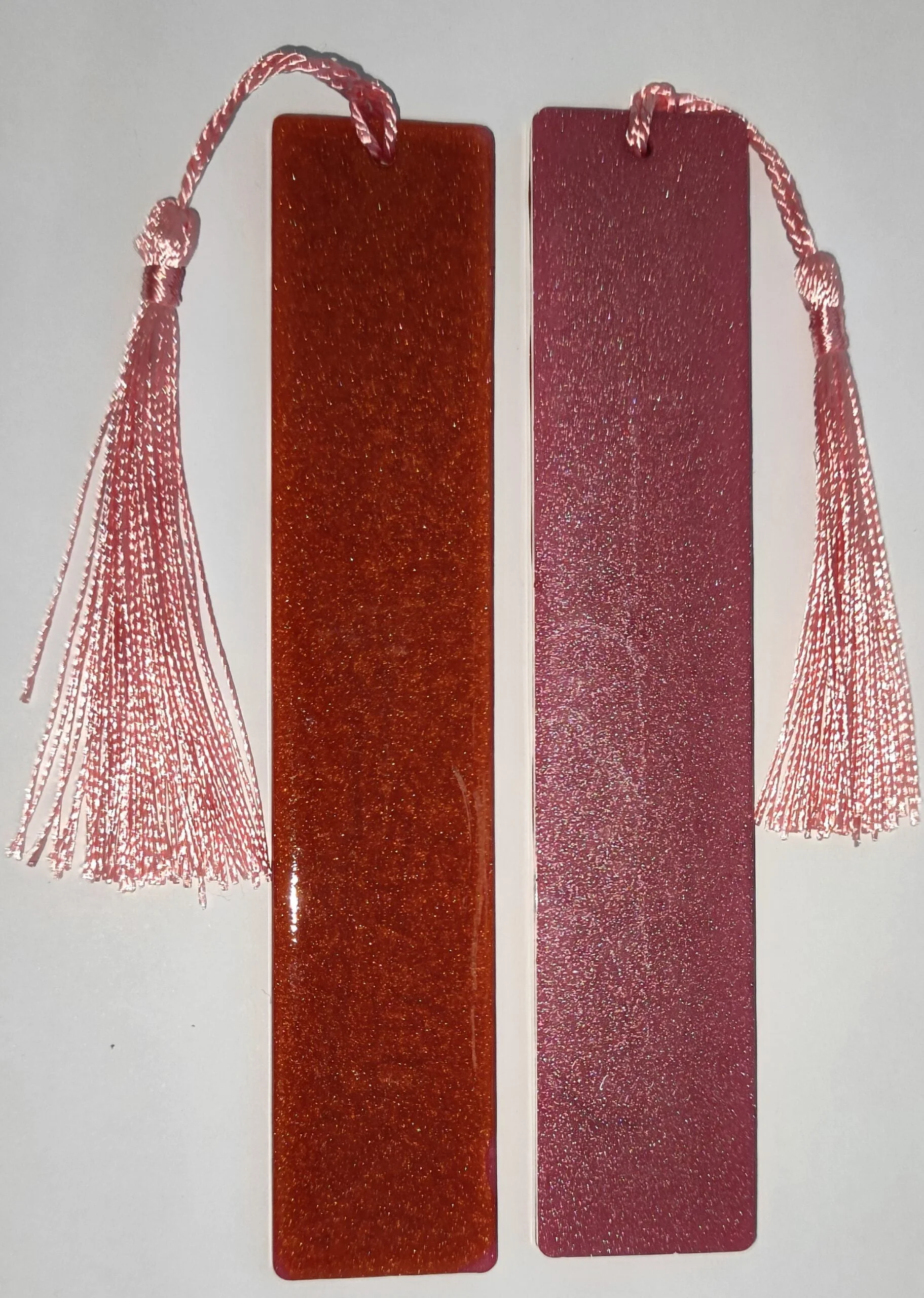 Marque page résiné époxy nacré rose marron