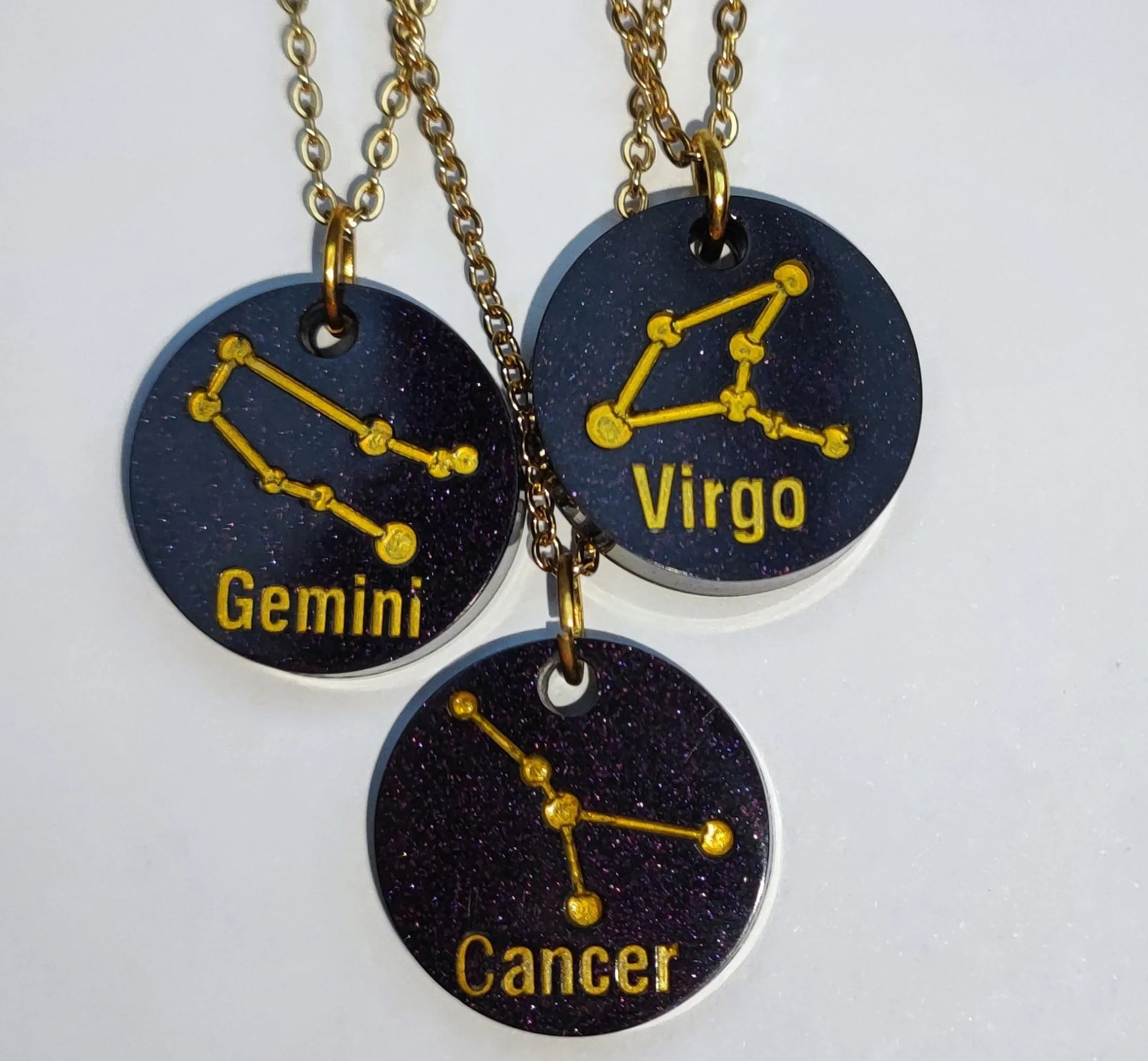 Pendentif signe astrologique résine époxy