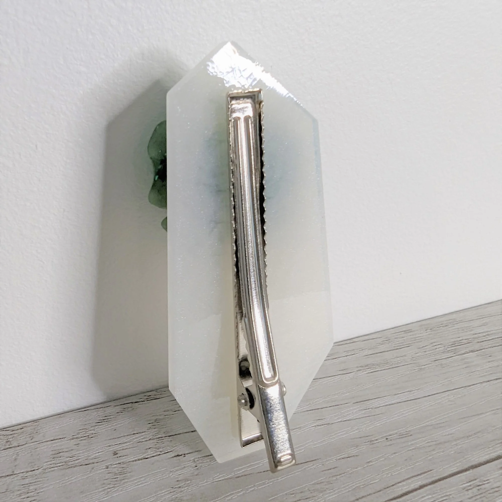 Barrette rose vert clair arrière