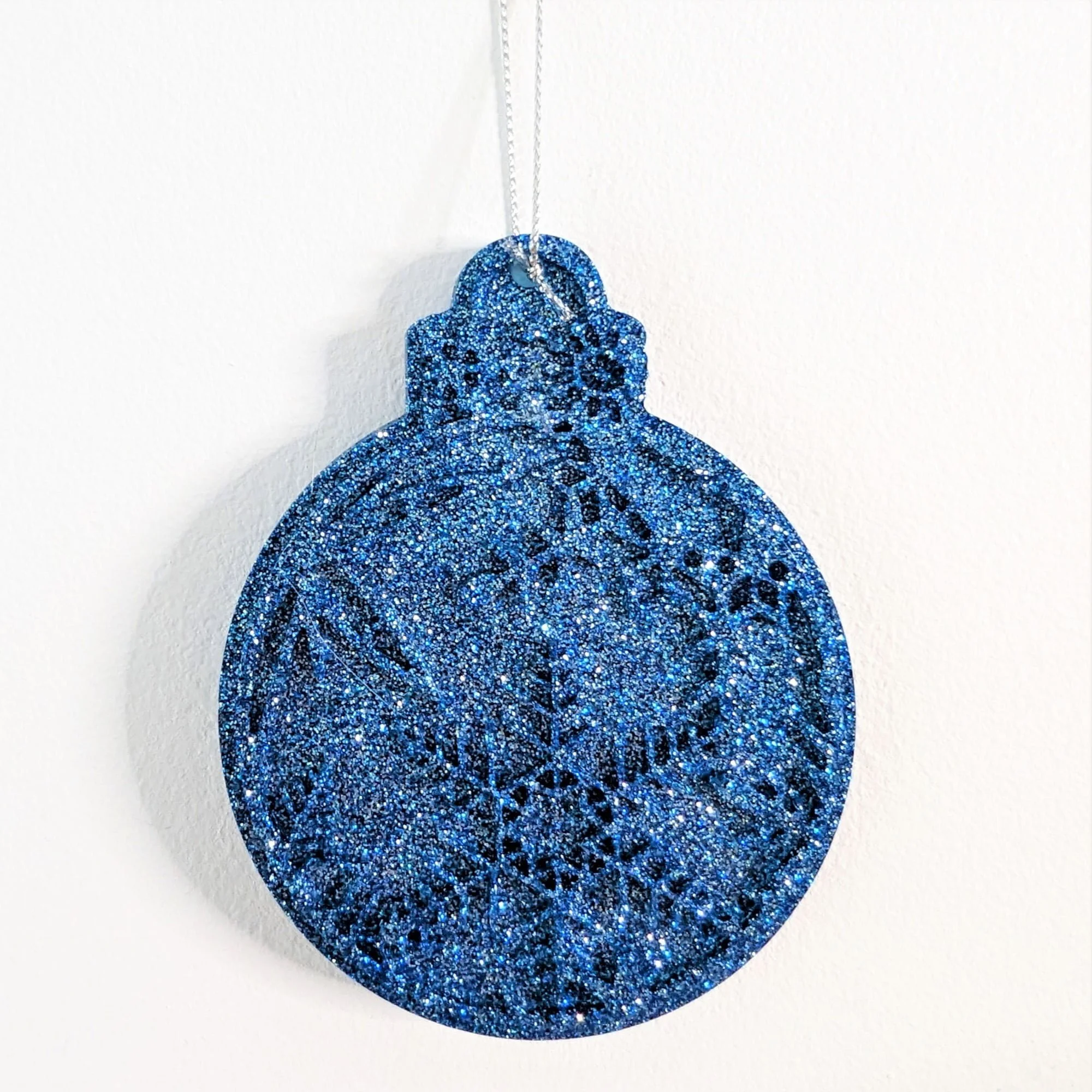 Boule paillettes bleues et argent