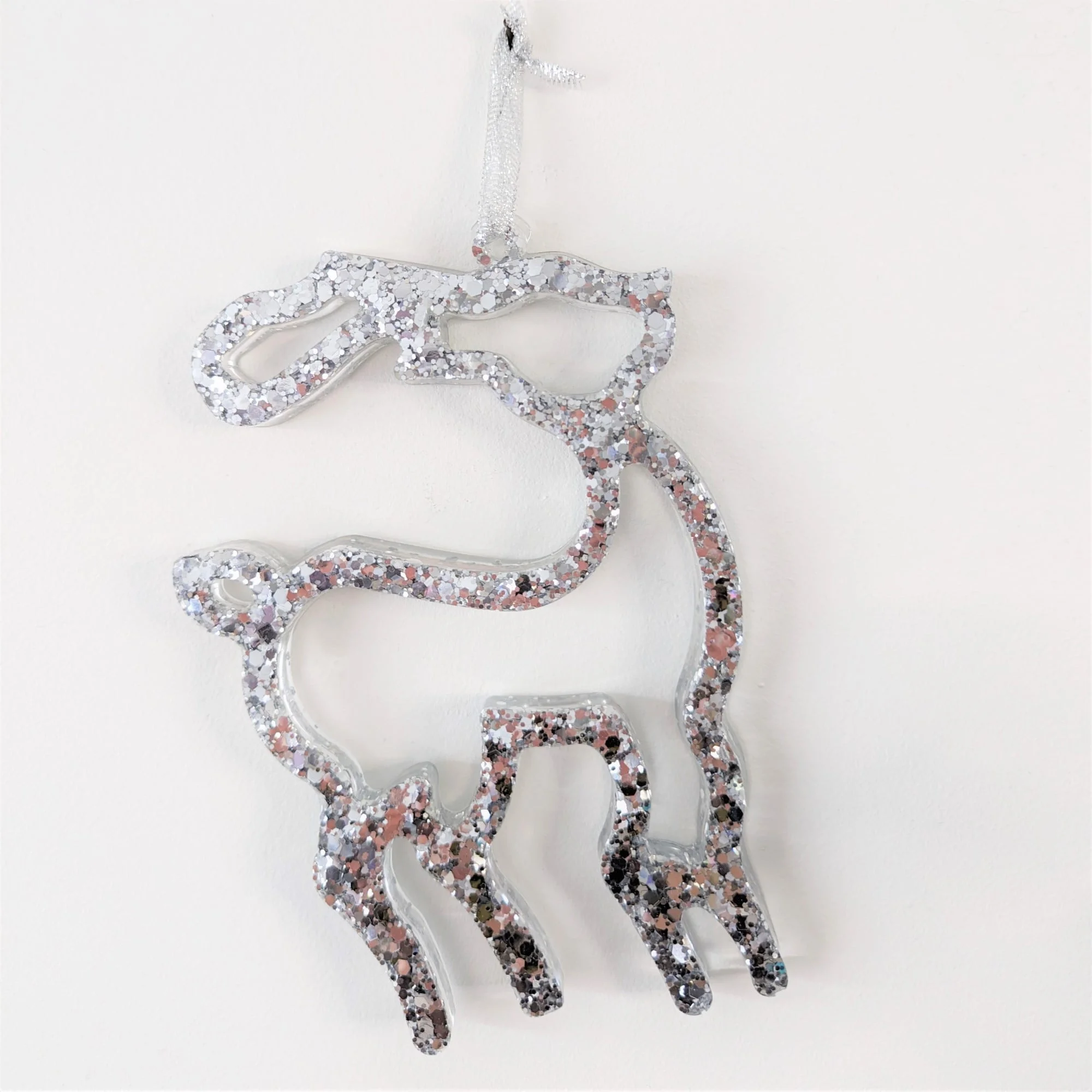Renne gris pailleté noel