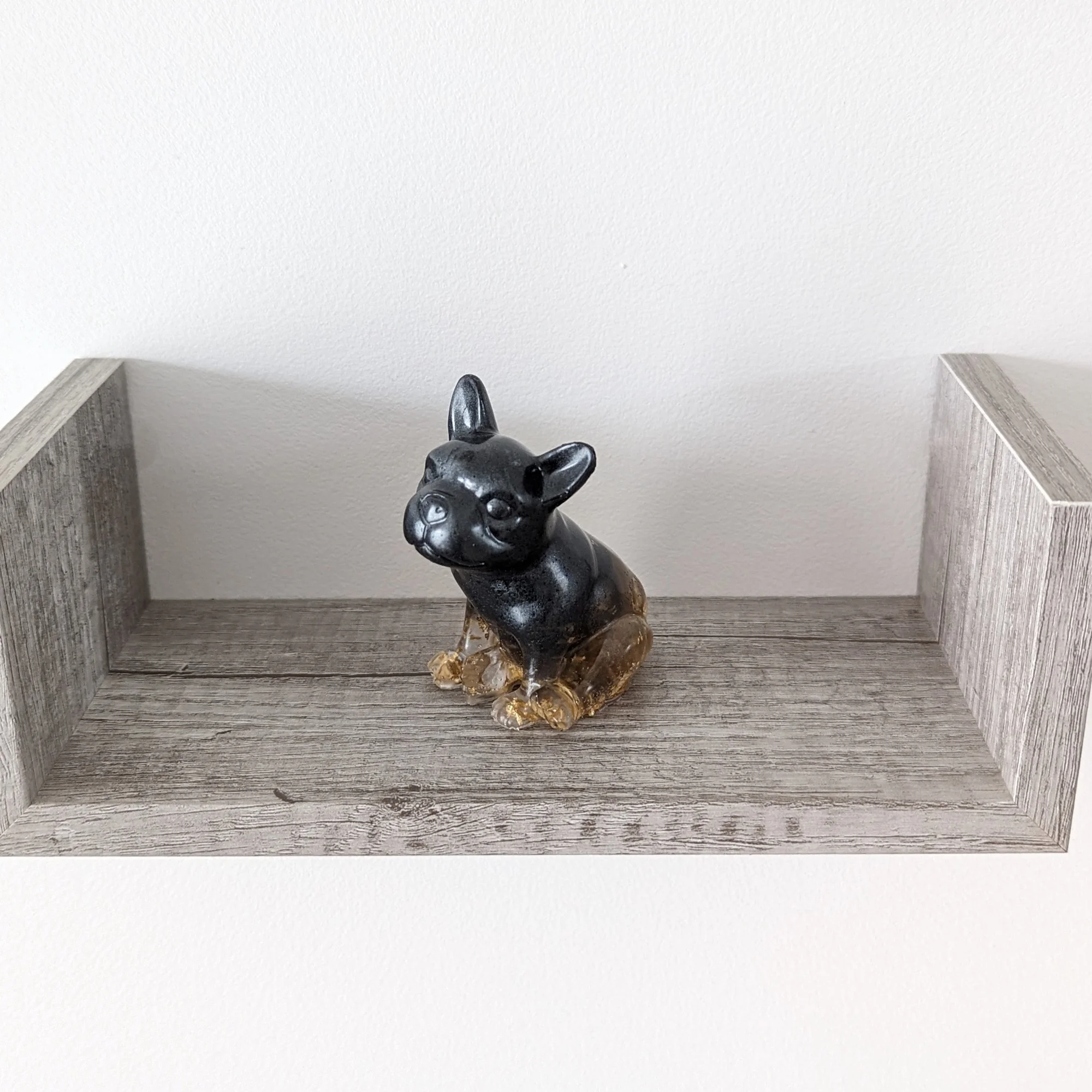 Tête De Bouledogue En Grès Doré - Superbe Objet Déco Vintage Du XXème